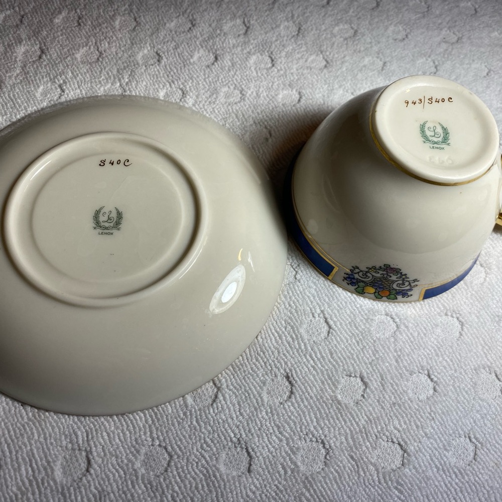 Vintage Lenox 1st Qlty (Westchester S40C)  21/8" CUP & SAUCER SET - Picture 6 of 13